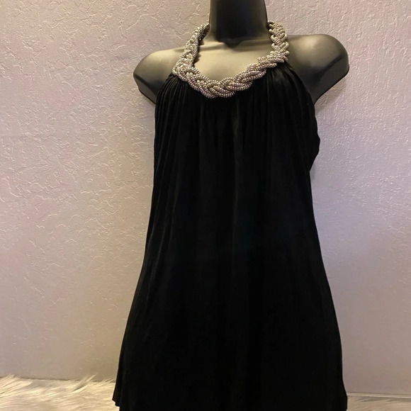 Spense Black Blouse with Chain Halter Top - Picture 10 of 16